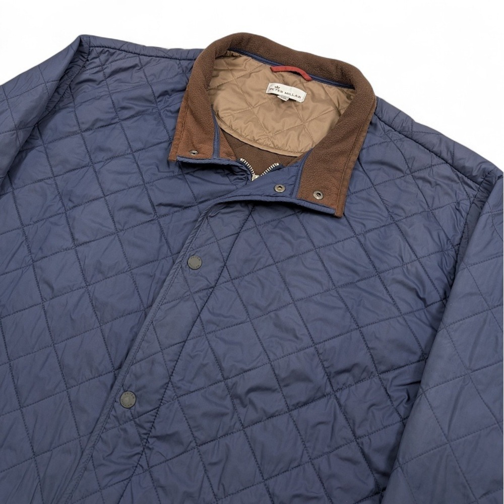 Peter Millar Suffolk Quilted Car Coat Mens 2XL Navy‎ Blue